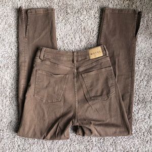 Motel Rocks Brown Side Slit Straight Leg Pants Size XS